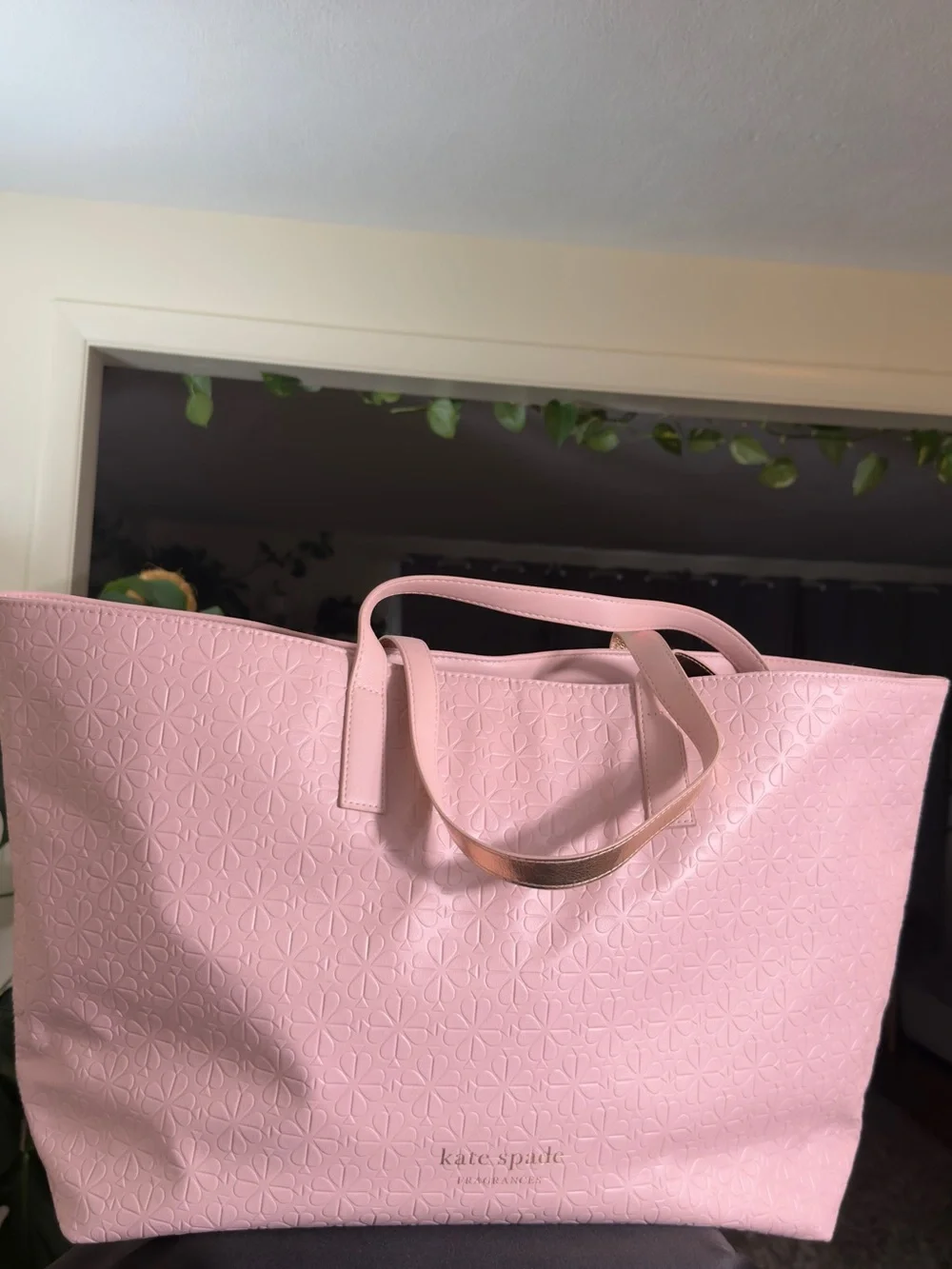 Kate Spade New York Pink Embossed Tote Bag VIP Fragrance Exclusive XL